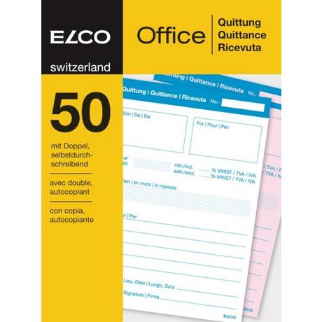 elco ELCO Quittung A6 74591.19 60g 50x2 Blatt  