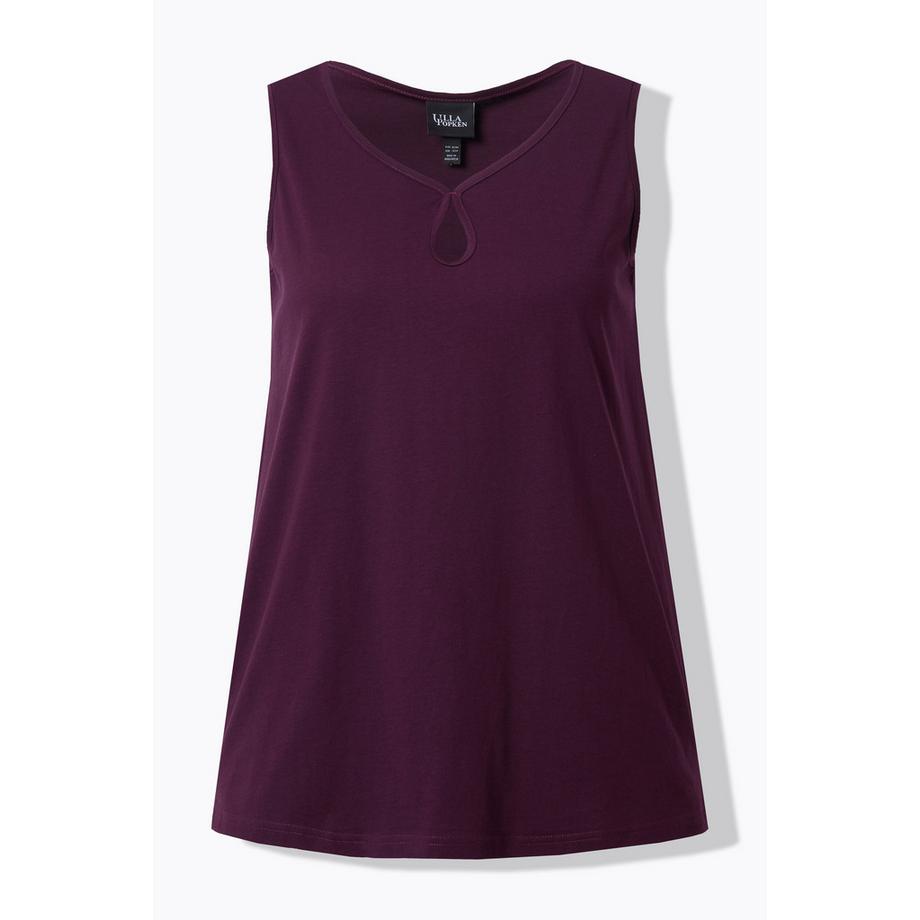 Ulla Popken Cut-Out Herzausschnitt Ärmelloses A-Linien Top  