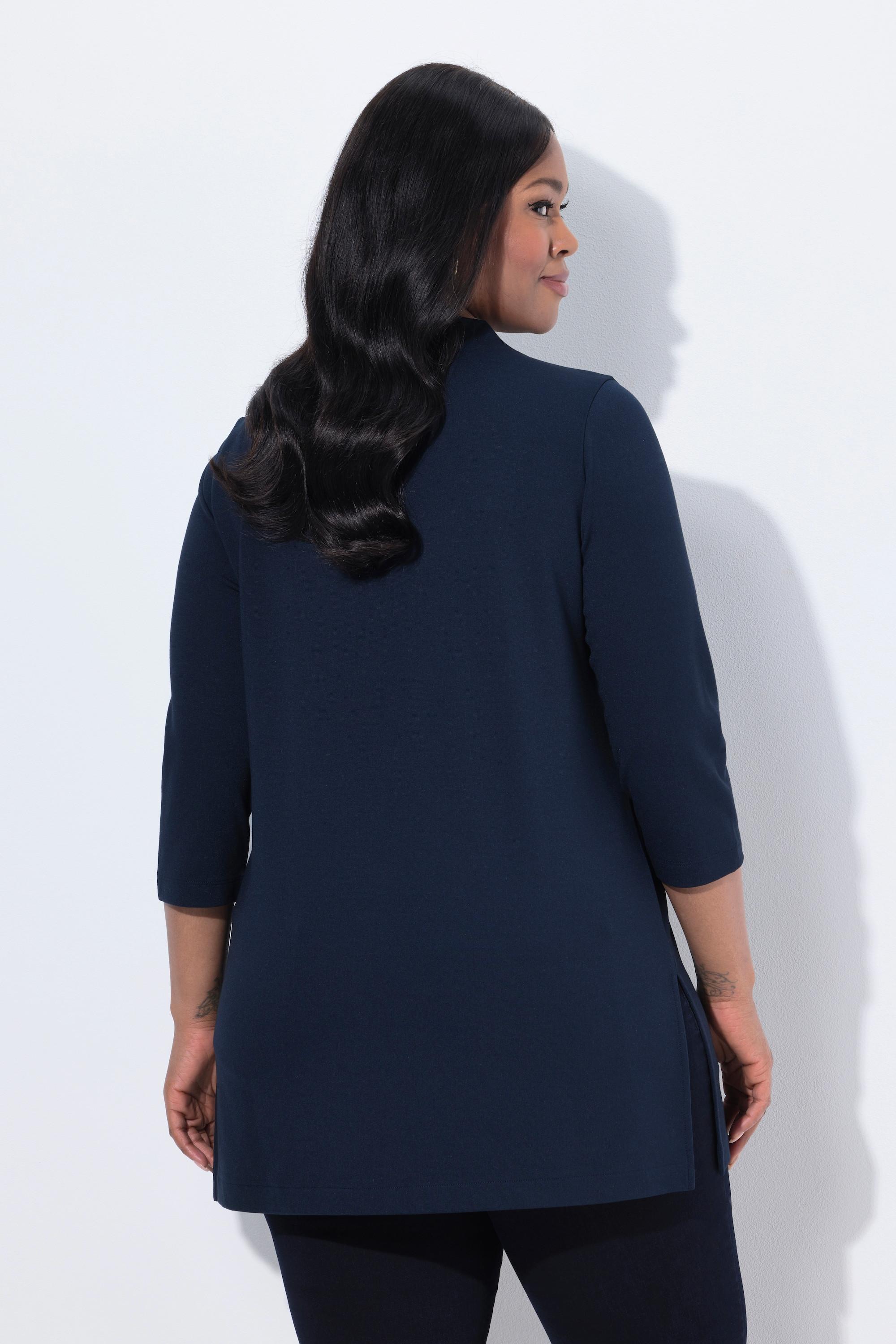 Ulla Popken Felpa Pietre Decorative Taglio Svasato Collo Alto  