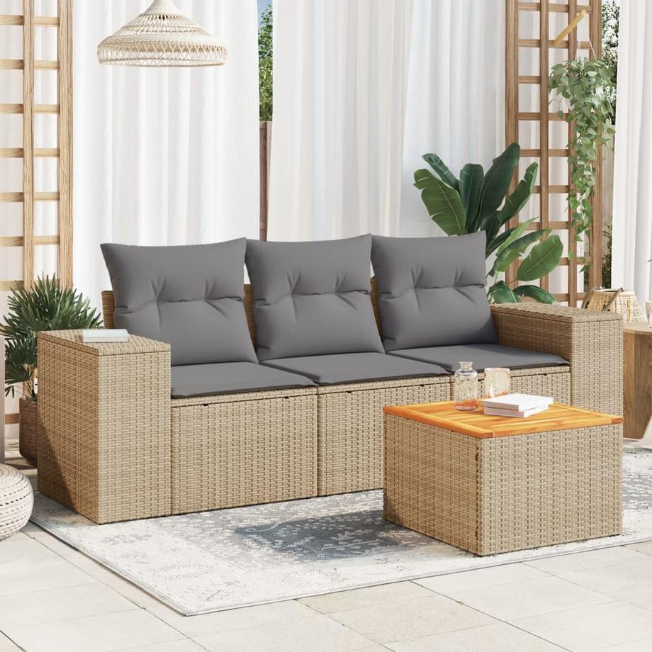 VidaXL set divano da giardino Polirattan  
