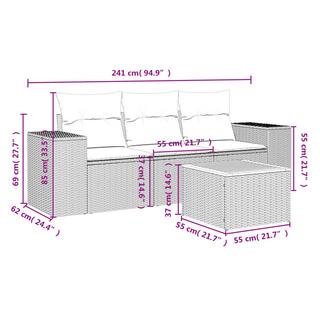 VidaXL Ensemble de canapés de jardin rotin synthétique  