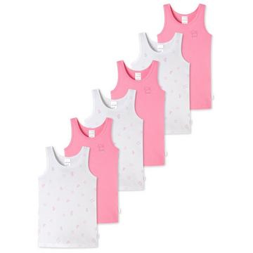 6er Pack Kids Girls Feinripp Organic Cotton - Unterhemd