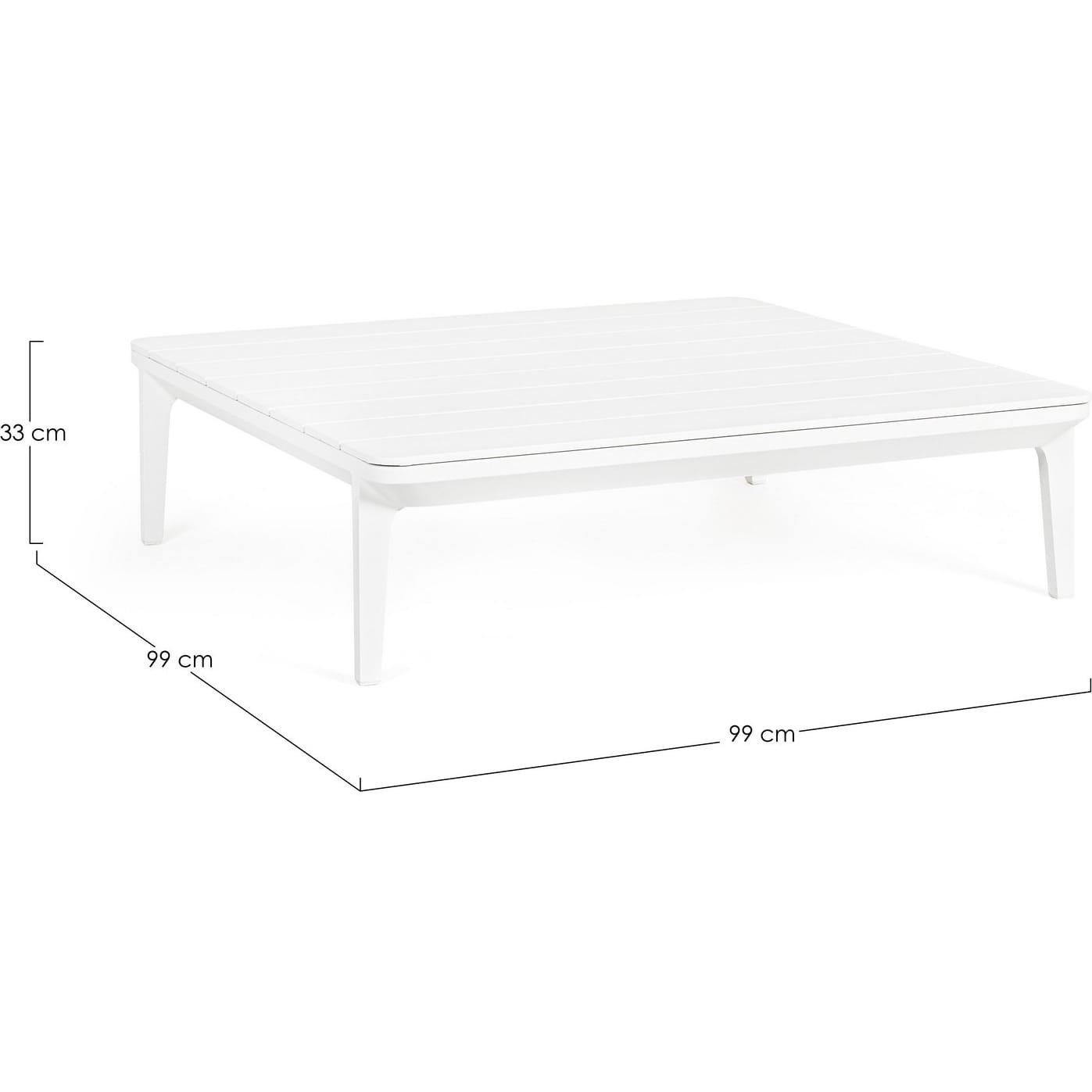 mutoni Table basse de jardin Matrix blanc 99x99  