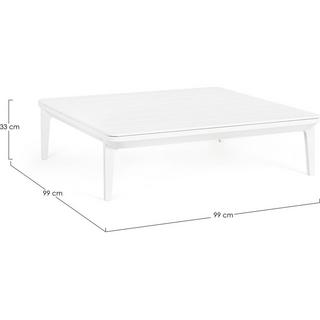 mutoni Table basse de jardin Matrix blanc 99x99  