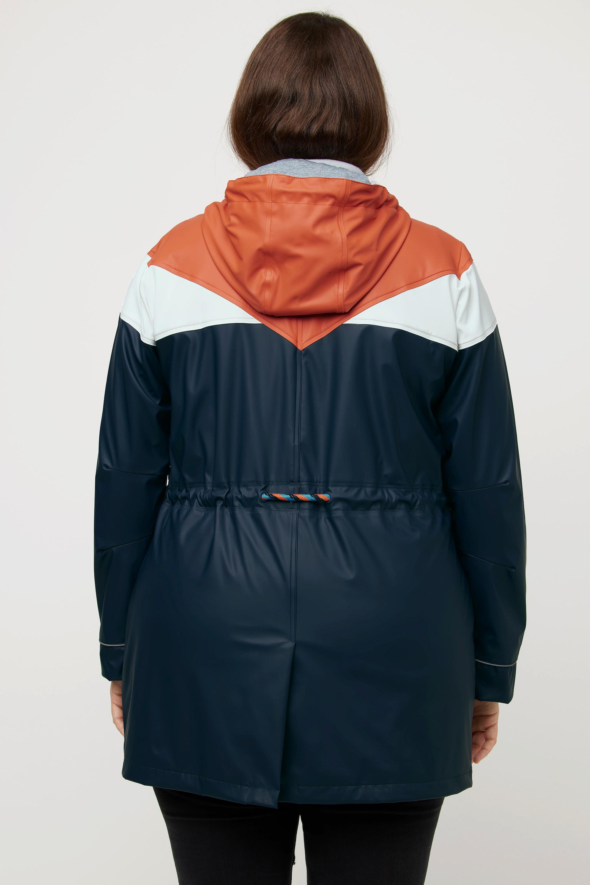 Ulla Popken Giacca in tela cerata Cappuccio Coulisse  