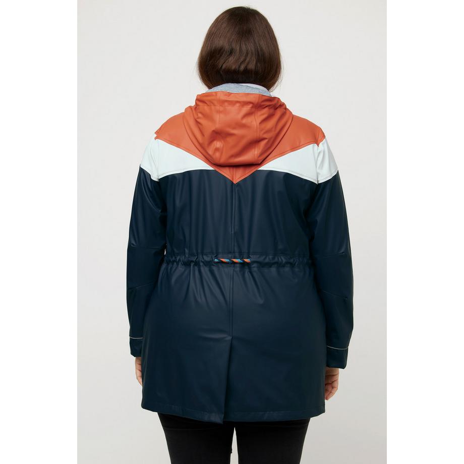 Ulla Popken Veste ciré Capuche Cordon Coulissant  