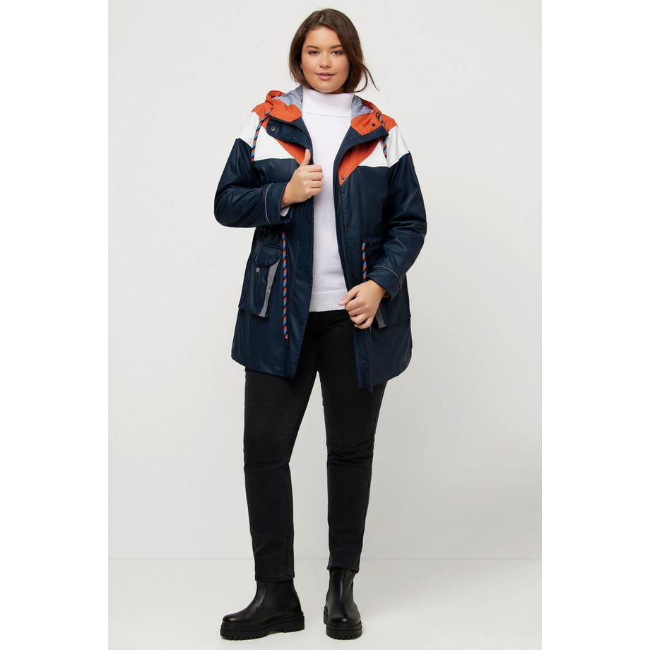 Ulla Popken Veste ciré Capuche Cordon Coulissant  