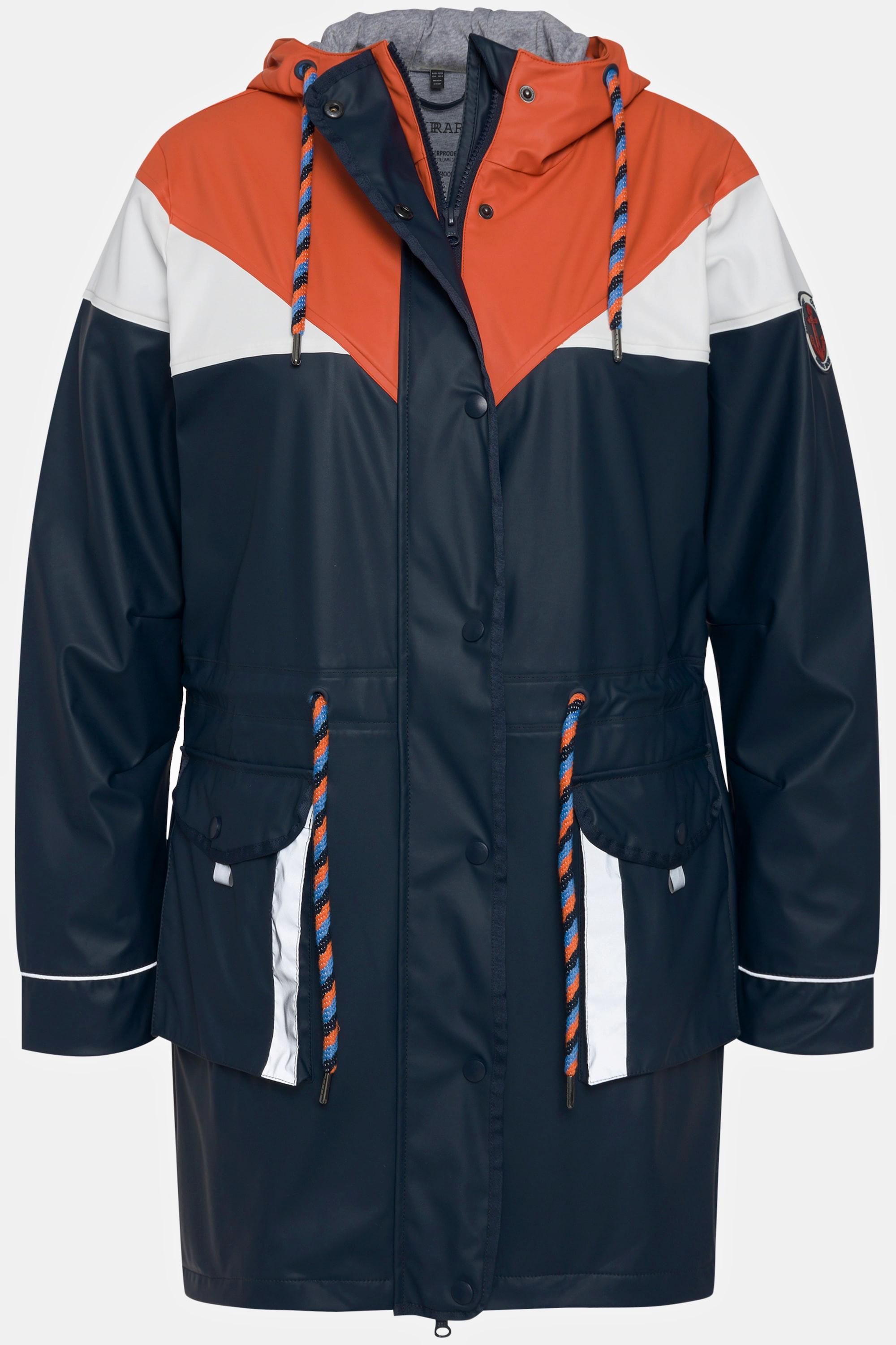 Ulla Popken Giacca in tela cerata Cappuccio Coulisse  