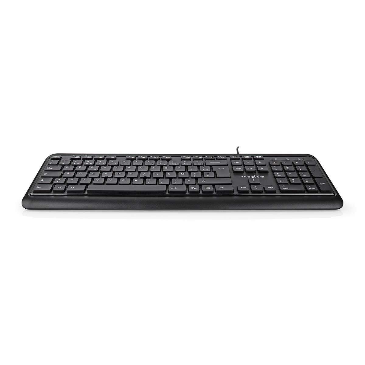 Nedis  Kabelgebundene Tag-Tastatur | USB-A | Multimedia | AZERTY | FR Layout | Numerische Tastatur 