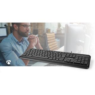 Nedis  Kabelgebundene Tag-Tastatur | USB-A | Multimedia | AZERTY | FR Layout | Numerische Tastatur 