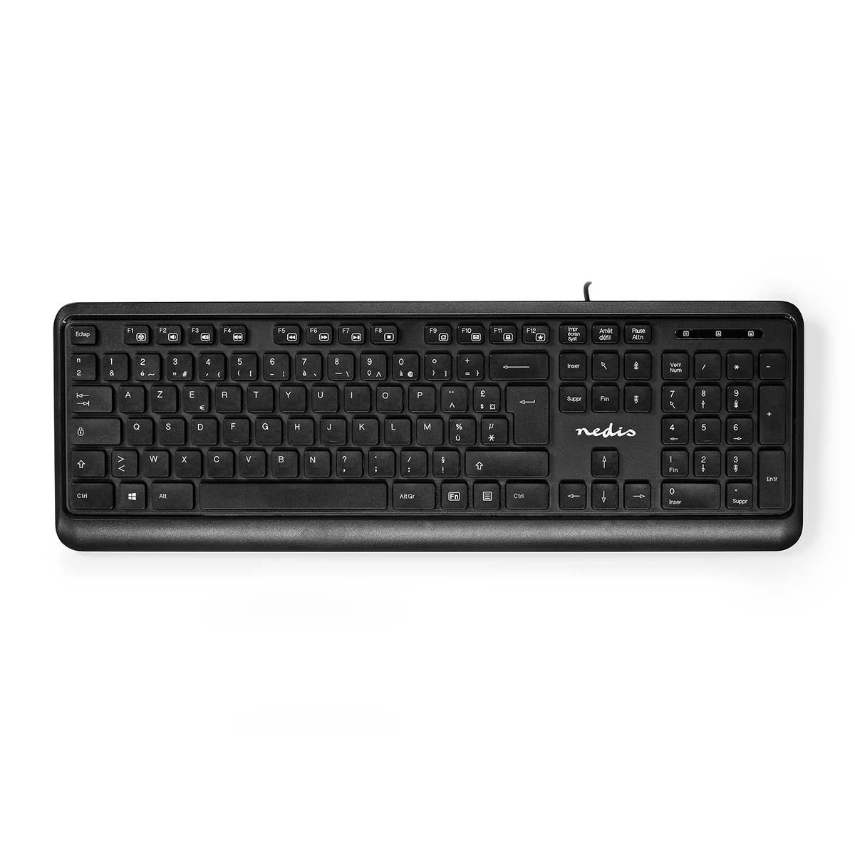 Nedis  Kabelgebundene Tag-Tastatur | USB-A | Multimedia | AZERTY | FR Layout | Numerische Tastatur 