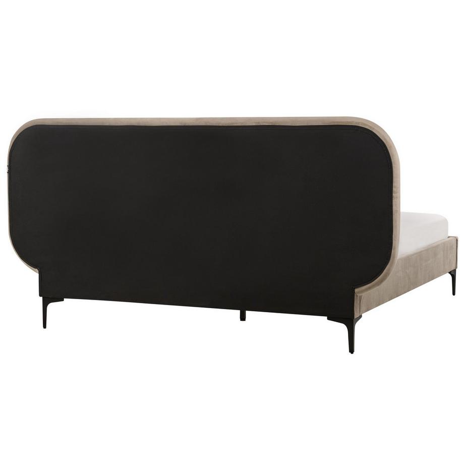 Beliani Lit avec sommier en Velours Moderne SUZETTE  