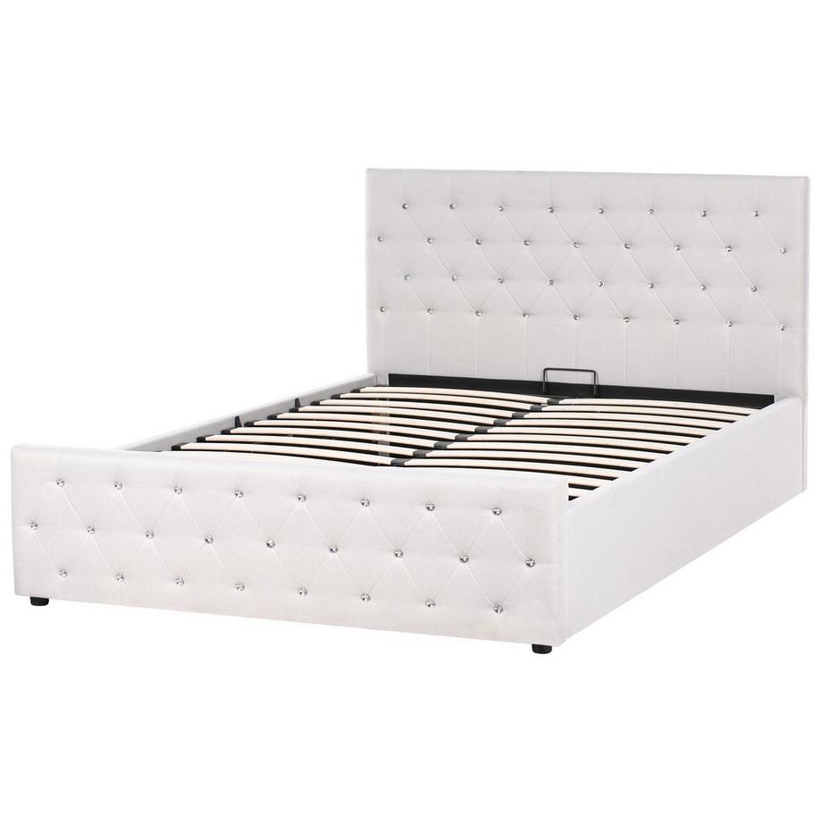 Beliani Letto contenitore en Tessuto Glamour AMIENS  
