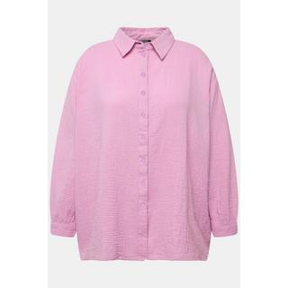 Ulla Popken  Camicia in mussola dal taglio oversize con collo da camicia e maniche lunghe 