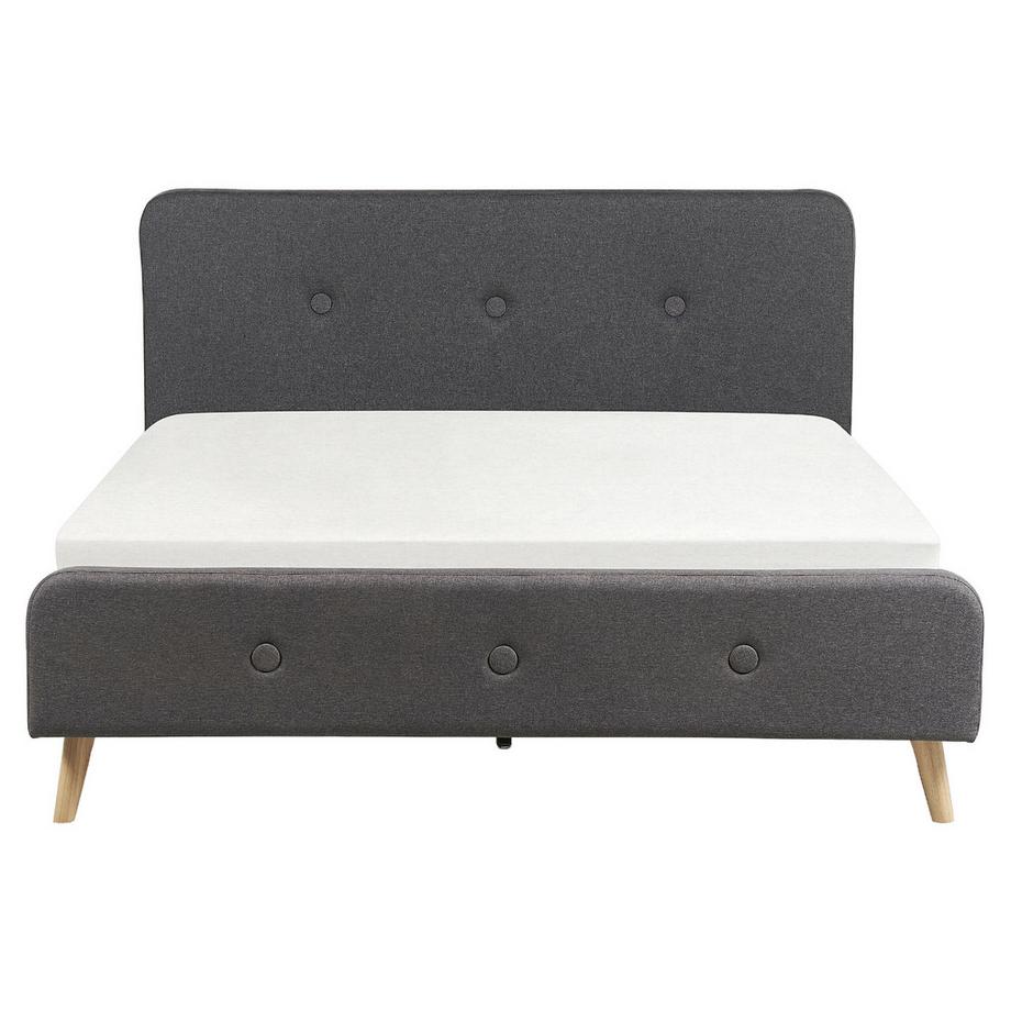 Beliani Bett mit Lattenrost aus Stoff Retro RENNES II  