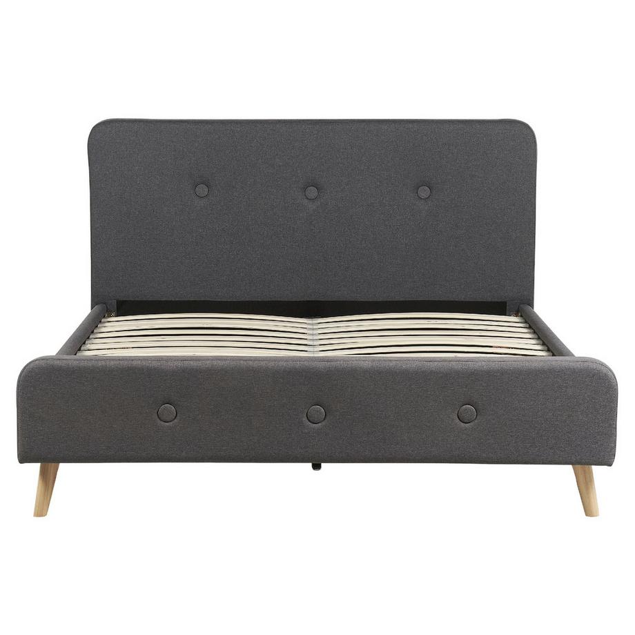 Beliani Bett mit Lattenrost aus Stoff Retro RENNES II  