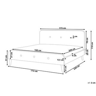Beliani Letto en Tessuto Retrò RENNES II  