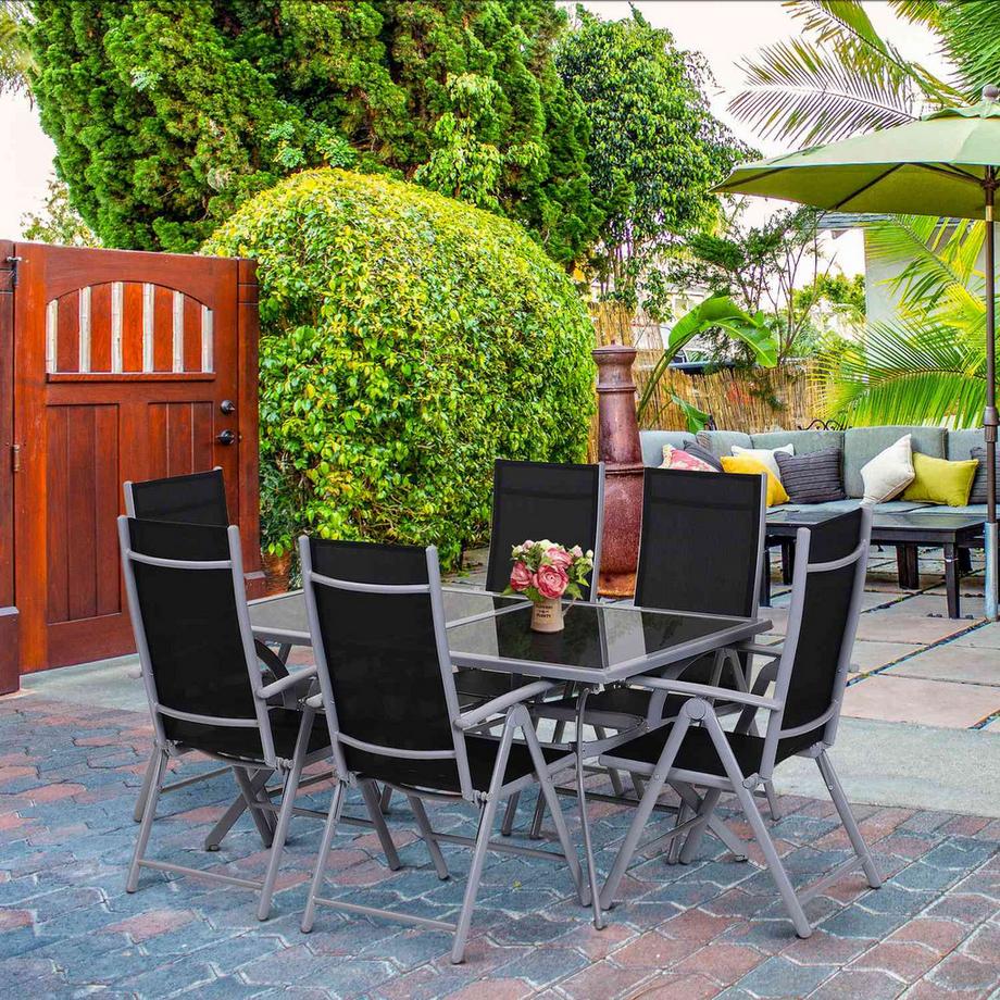 Northio  Sitzgarnitur Für 6 Personen Sitzgruppe Gartengarnitur Gartenset Gartenmöbel Alu 