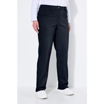 Pantalon Mony en tissu stretch thermique, jambe légèrement carotte, poches zippées