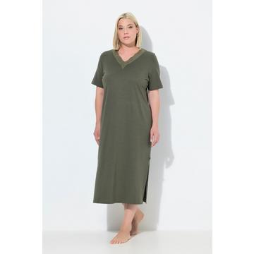 Camicia da notte con modal, ricami traforati e mezze maniche