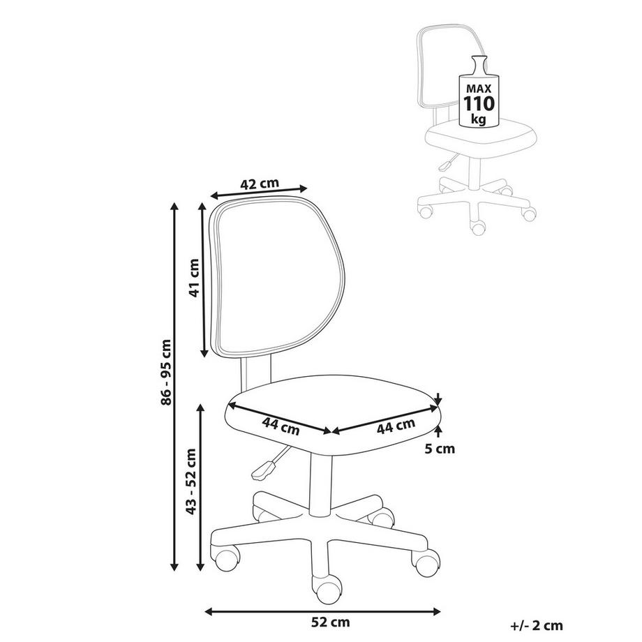 Beliani Chaise de bureau en Tissu maillé Moderne JOYFUL  