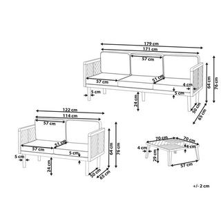 Beliani Ensemble de salon avec table en Acacia Rustique BARATTI  