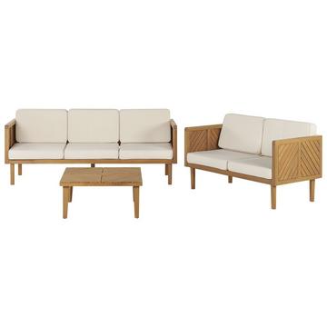 Lounge Set mit Tisch aus Akazienholz Modern BARATTI