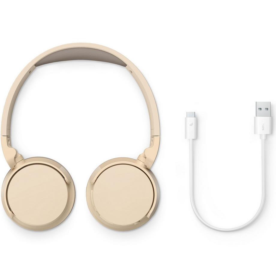 PHILIPS  Cuffie on-ear wireless TAH3209BG, 25 ore di riproduzione, leggere e confortevoli. Beige. 