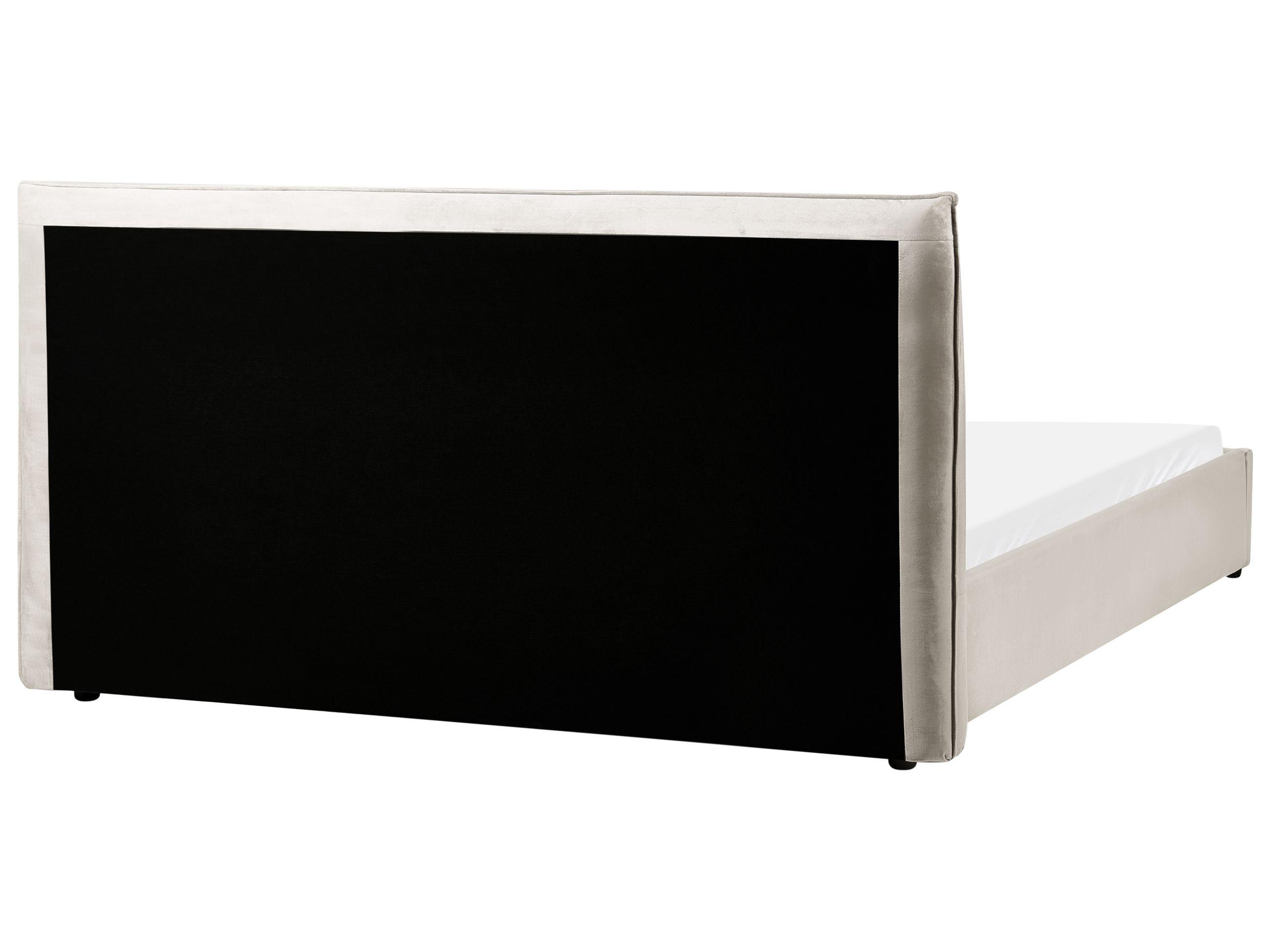 Beliani Lit avec sommier en Velours Traditionnel LAVAUR  