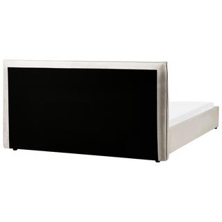 Beliani Lit avec sommier en Velours Traditionnel LAVAUR  