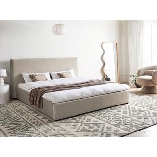 Beliani Lit avec sommier en Velours Traditionnel LAVAUR  