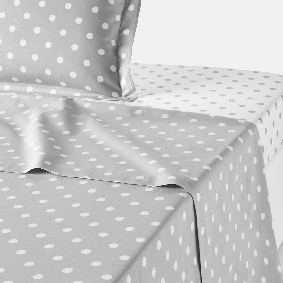 Drap pur coton imprimé pois