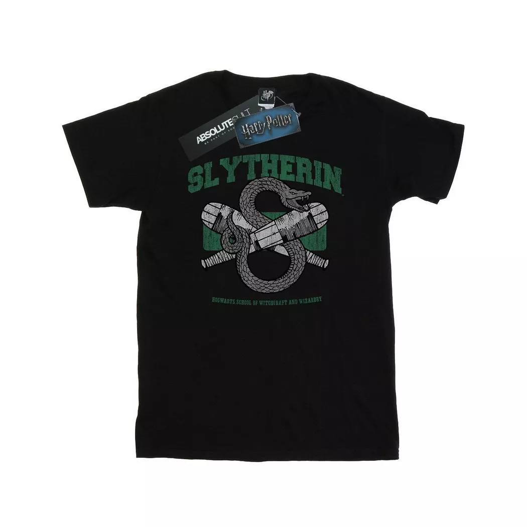 Harry Potter - Slytherin Quidditch TShirt, für Damen, Schwarz, Größe S