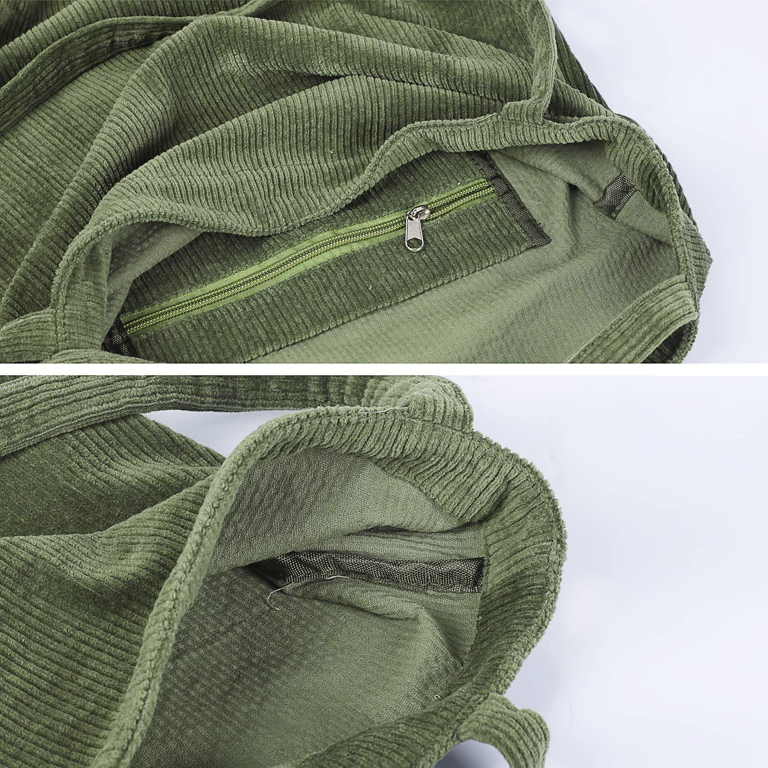 Only-bags.store Große Kapazität Cord Umhängetasche Retro Handtasche  