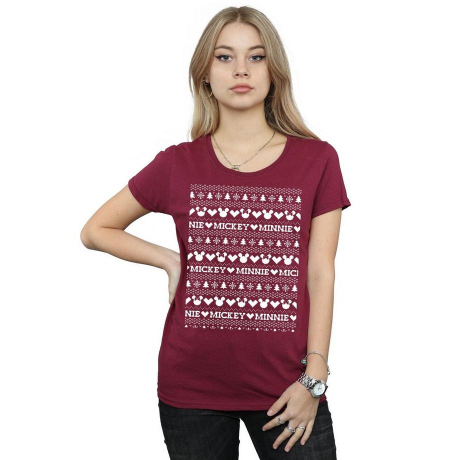 Disney Mickey Minnie T-Shirt Style Pull de Noël  