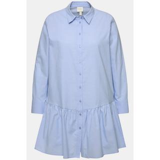 Ulla Popken  Camicia con volant, collo da camicia, maniche lunghe e cotone biologico 