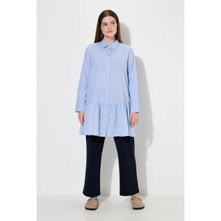 Ulla Popken Chemisier Volant à la Base Col Chemise Manches Longues  