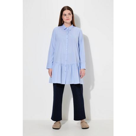 Ulla Popken Chemisier Volant à la Base Col Chemise Manches Longues  