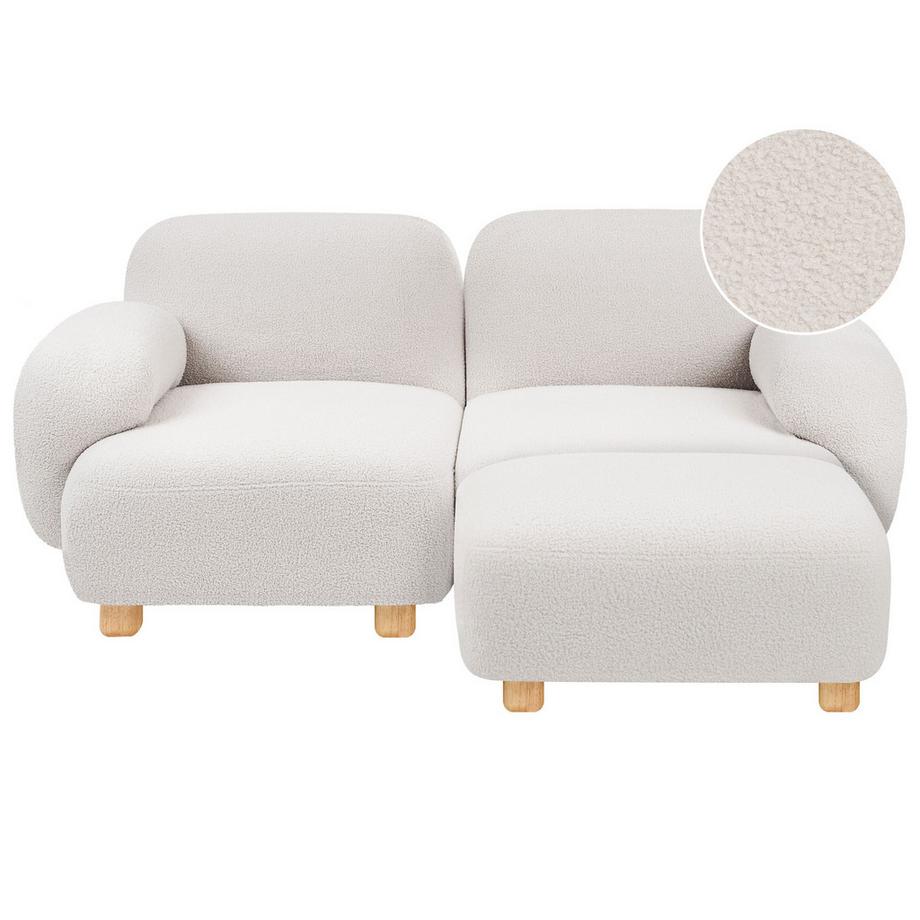 Canapé 2 places avec ottoman en Bouclé Moderne AMLI