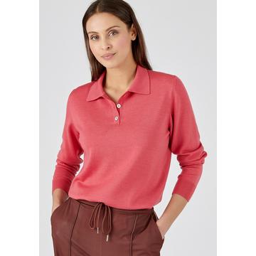 Pull pure laine mérinos col polo.