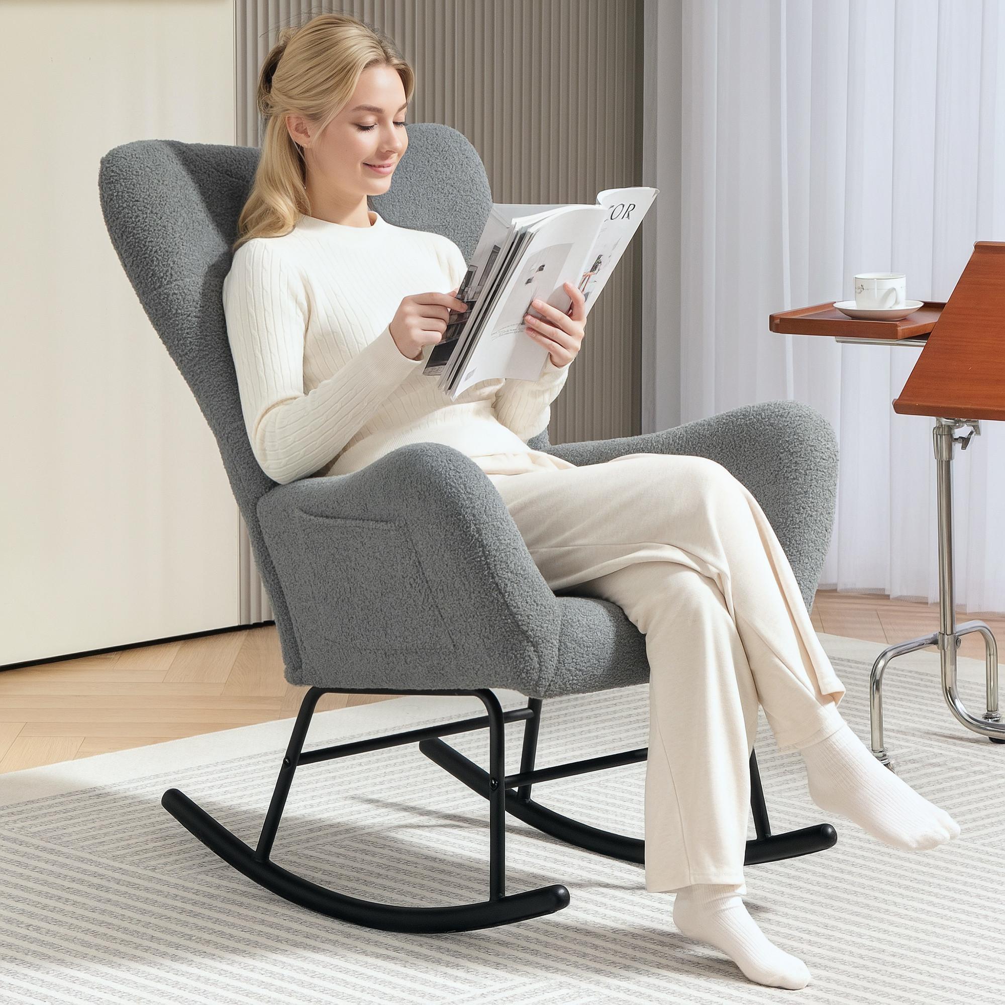 HOMCOM Fauteuil à bascule  