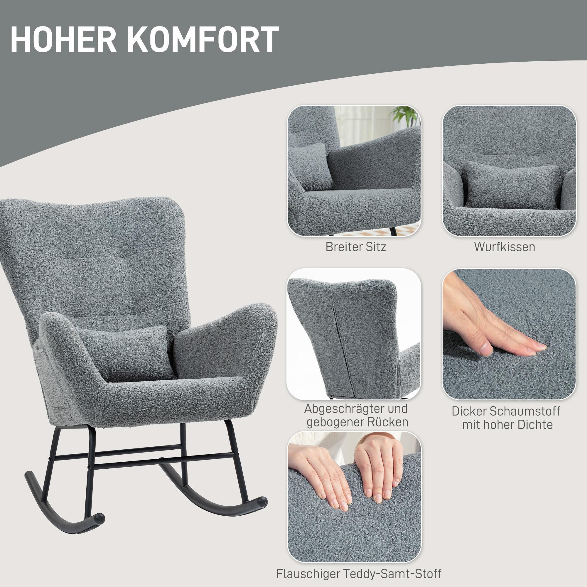 HOMCOM Fauteuil à bascule  