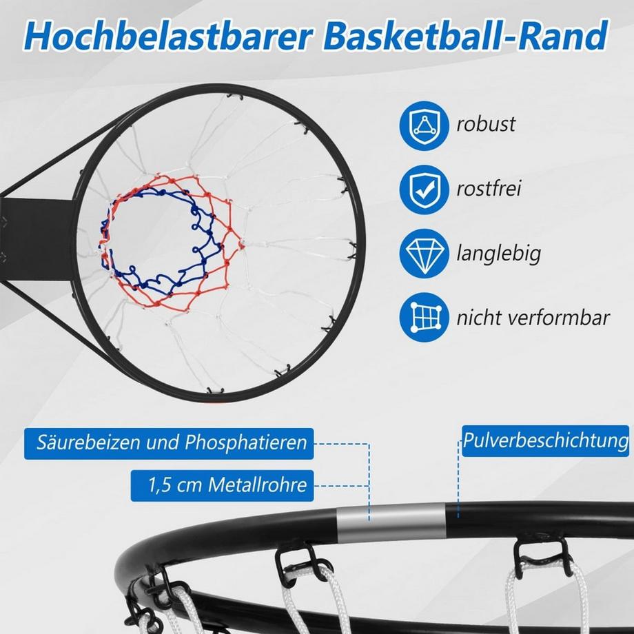 Northix  Canestro da basket per porta e parete 