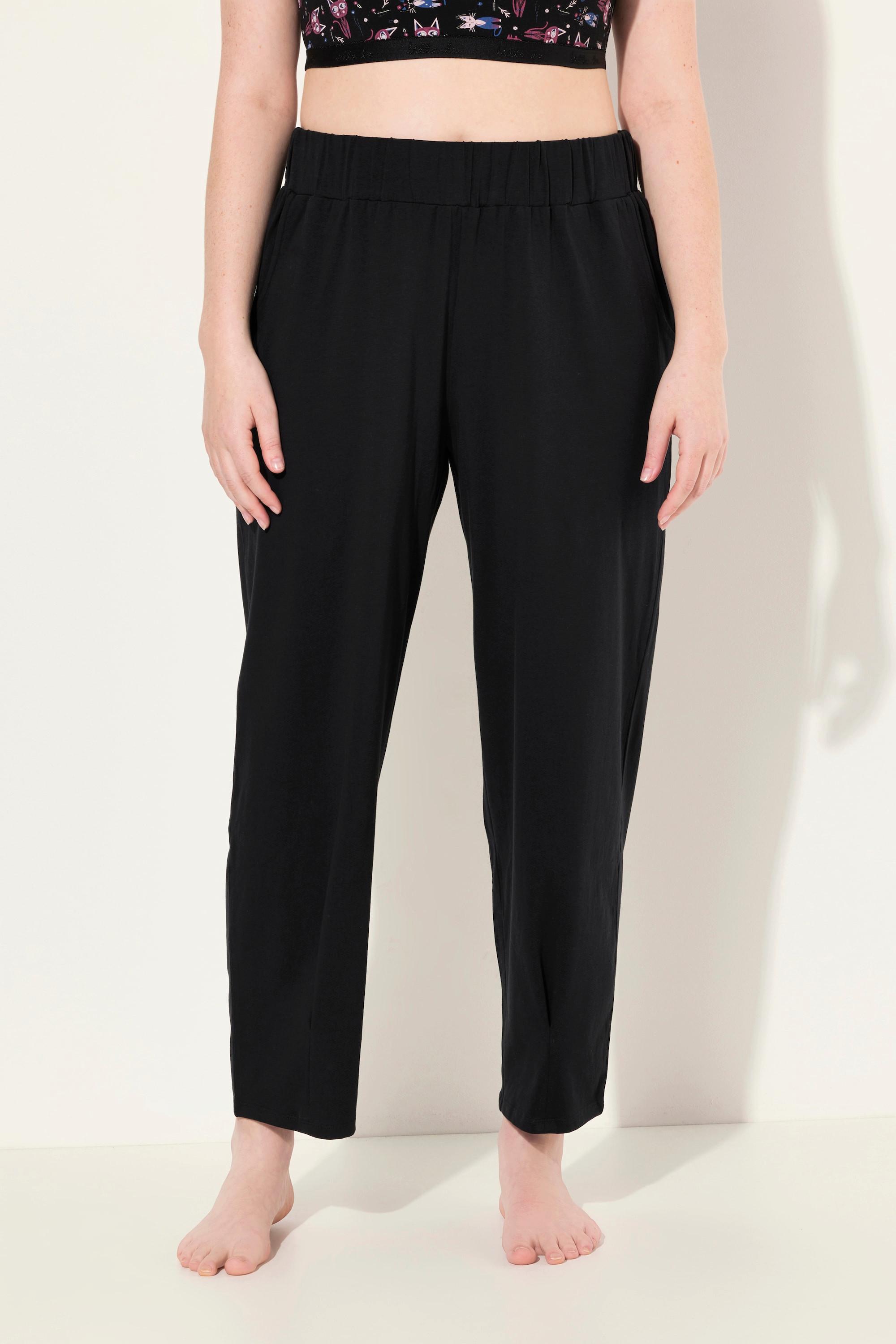 Ulla Popken  Loungewear-Hose, konisches Bein, Elastikbund, Biobaumwolle 