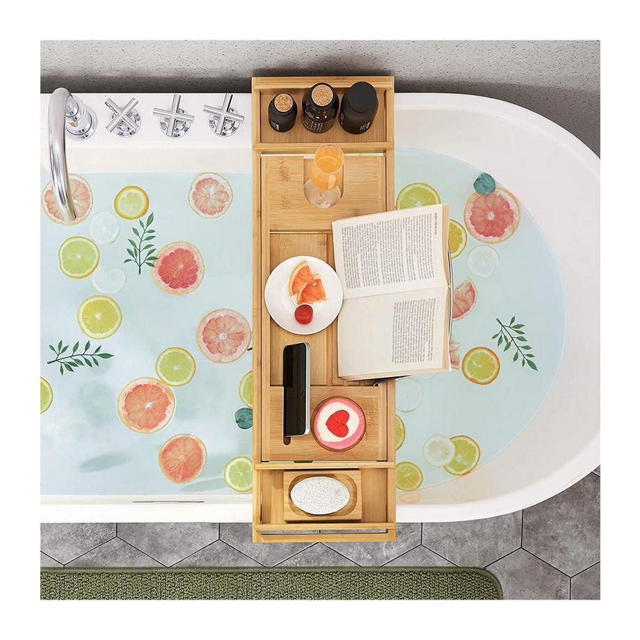 Calicosy  Pont de Baignoire Extensible en Bambou - L75/109 cm 