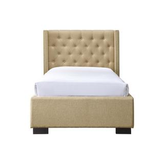 Vente-unique Letto 90 x 200 cm con testata trapuntata Tessuto Beige  - MASSIMO II  