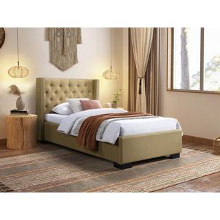 Vente-unique Letto 90 x 200 cm con testata trapuntata Tessuto Beige  - MASSIMO II  