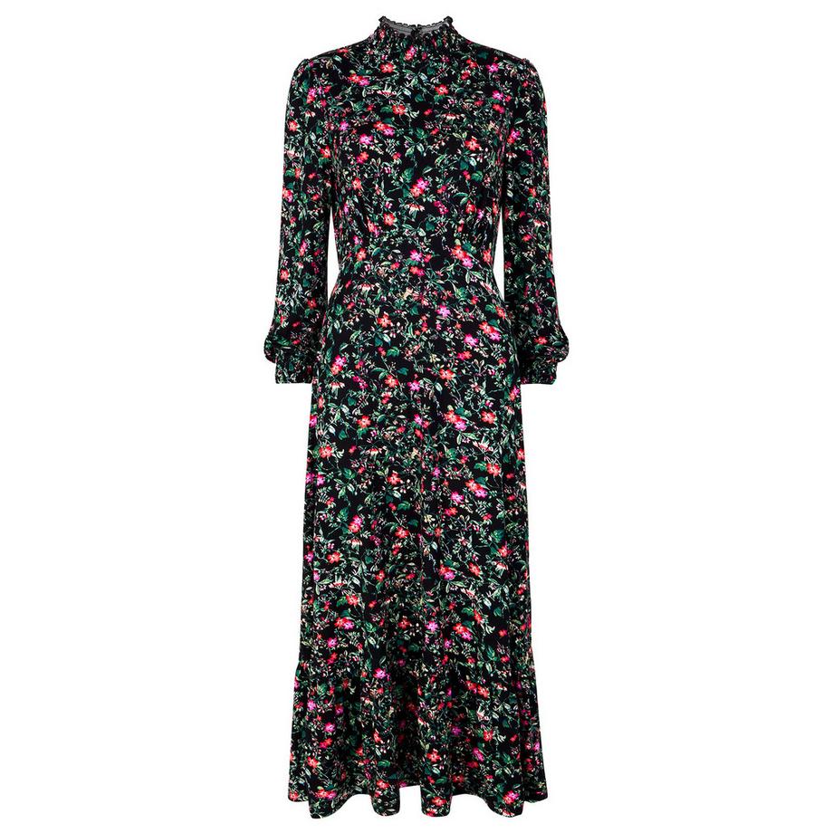 Joe Browns Abito Midi in Jersey Collo Alto Balze Stampa Floreale Invernale  