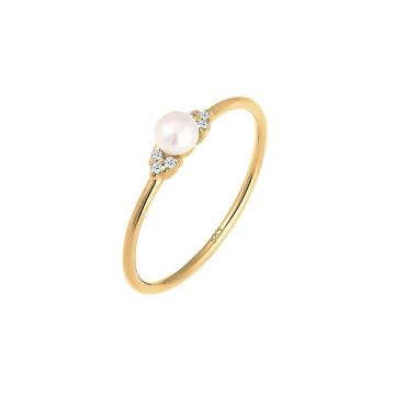Ring Verlobung Perle Diamant (0.03 Ct.)