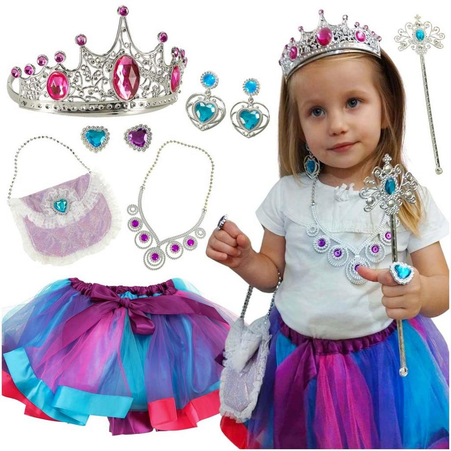 Kostüm Königin Prinzessin Krone Handtasche 9 Stück